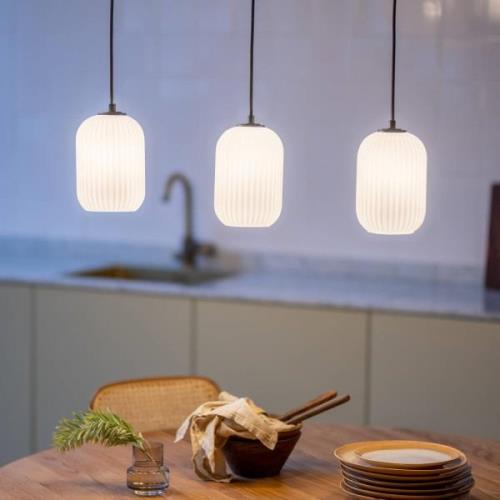 Hanglamp Cava met glazen kappen, 3-lamps