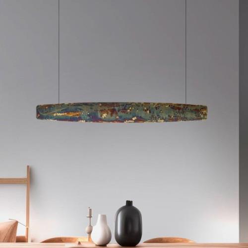 Quitani Persida hanglamp, 98 cm, slagmetaal, goud