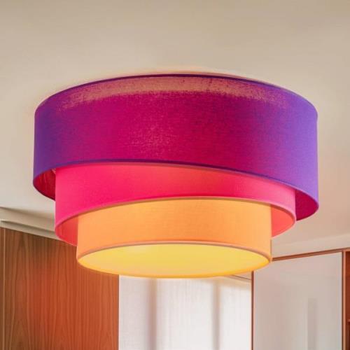 Euluna Trio Max plafond, Ø60cm, paars/pink/oranje