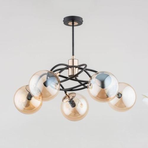 Plafondlamp Doxa, 5-lamps, goud