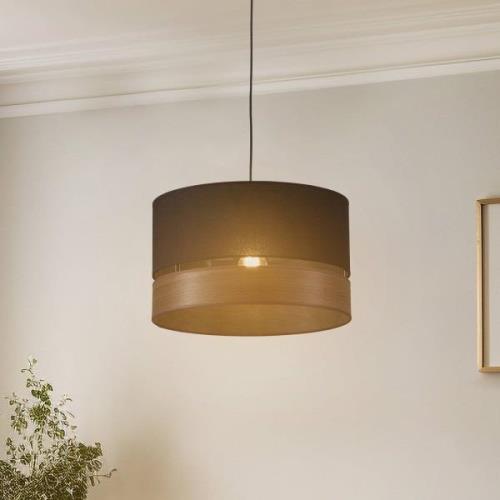 Euluna Levo hanglamp, Ø40cm eiken donker/zwart