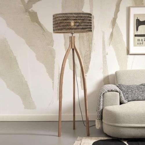 GOOD & MOJO Java vloerlamp driebeen naturel/zwart