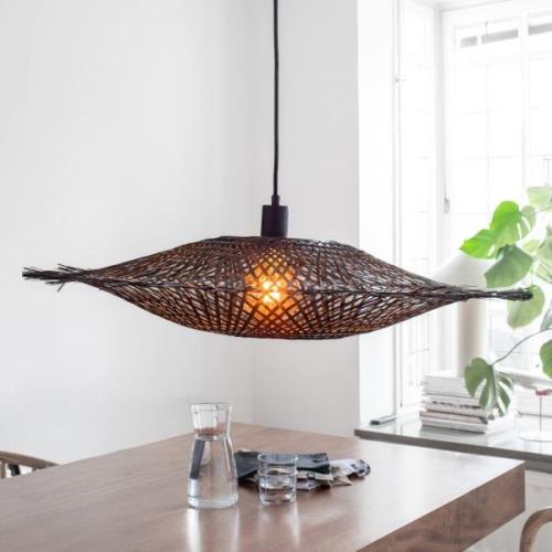 Kumo hanglamp van bamboe, zwart, 75 cm