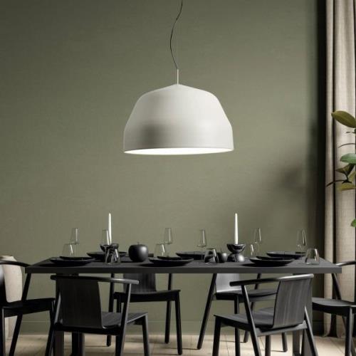 Hanglamp Mok, crèmewit met chromen detail Ø56cm