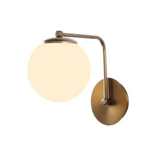 Wandlamp Daisy 146-A, goud, kap opaalglas