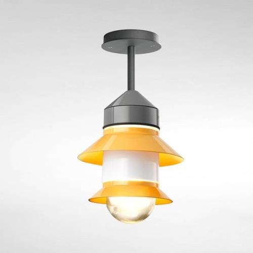 MARSET Santorini buiten plafondlamp, IP65, mosterd