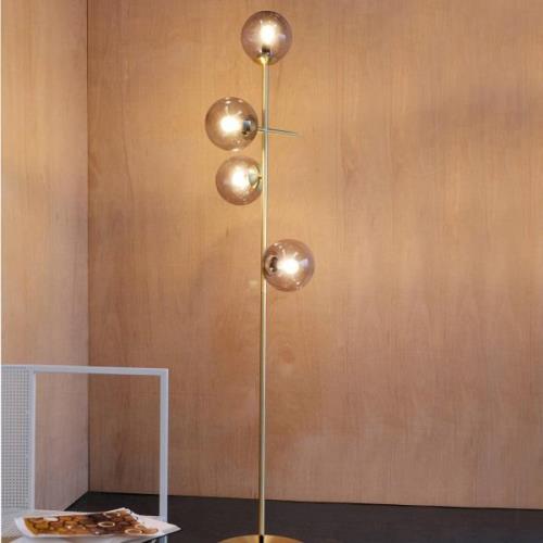 DYBERG LARSEN Como vloerlamp, 4-lamps, messing