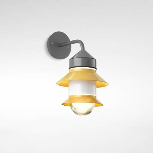 MARSET Santorini buitenwandlamp, IP65, mosterd