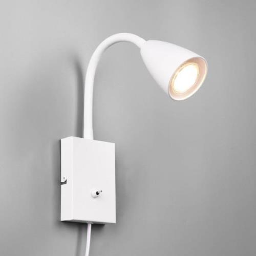 Wandlamp Wanda met stekker, mat wit