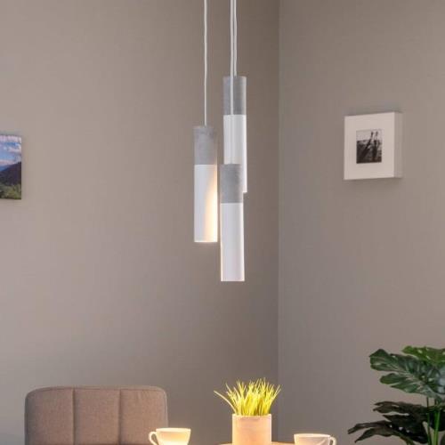 Euluna Isabeau hanglamp 3-lamps wit/grijs