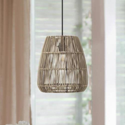 PR Home Hanglamp Saigon, rotanlook, grijs, Ø 28 cm