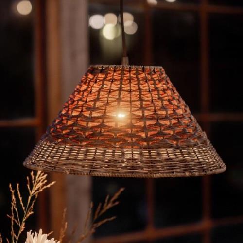 PR Home buiten hanglamp LIS, bruin, stekker, Ø 45 cm