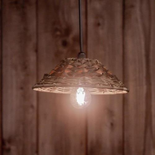 PR Home buiten hanglamp LIS, bruin, stekker, Ø 27 cm