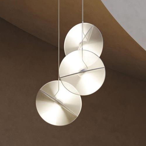 Maytoni Reflex LED hanglamp, stoffen kappen, 3-lamps