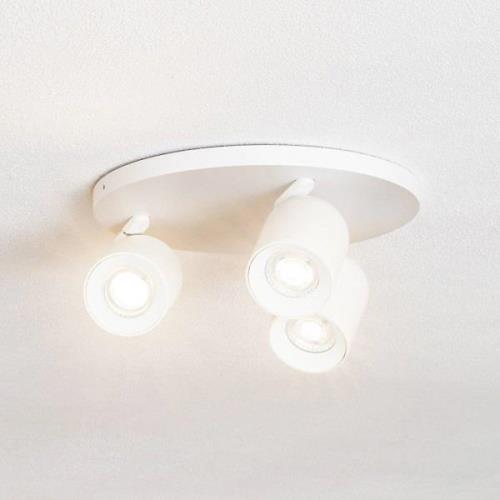 Arcchio spot Brinja, rond, wit, 3-lamps, aluminium, GU10