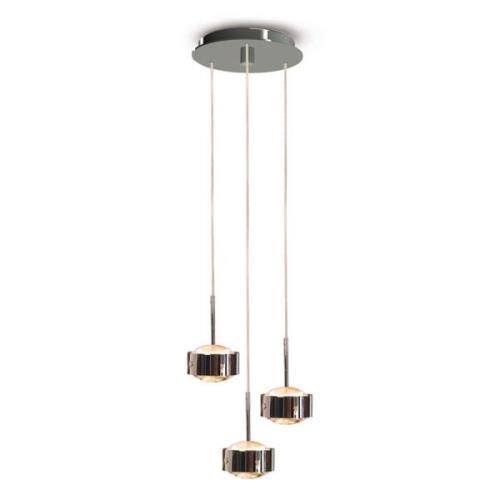 LED hanglamp Puk Maxx Drop Trio, chroom