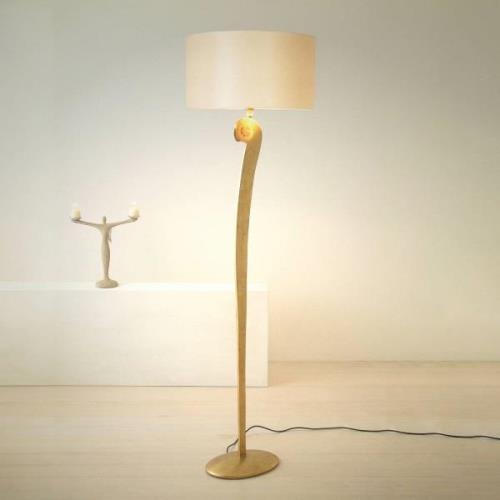 Lino vloerlamp, goudkleurig/ecru, hoogte 160 cm, ijzer