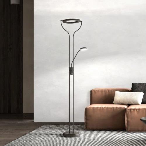 Davos LED vloerlamp, zwart, hoogte 180 cm, 2-lamps, CCT