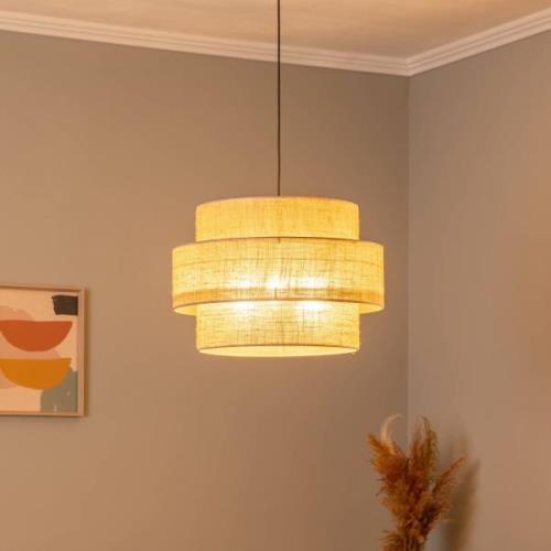 Calisto hanglamp, Jute, naturel bruin, 3-lamps, Ø 50 cm