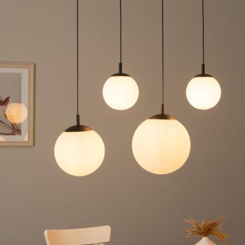 Hanglamp Esme, opaalglas, 4-lamps, lineair