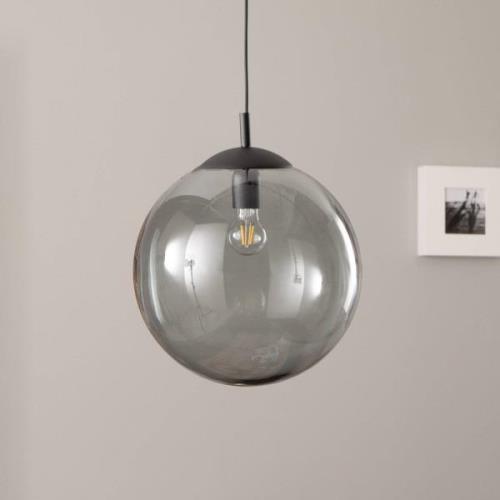 Hanglamp Esme, glas, grafiet-transparant, 1-lamp, Ø 35 cm