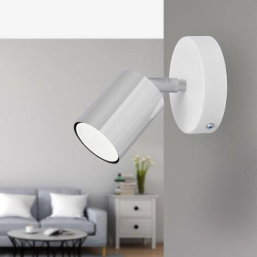 Tune II wandlamp, wit/chroom, metaal, E27, Ø 5,5 cm