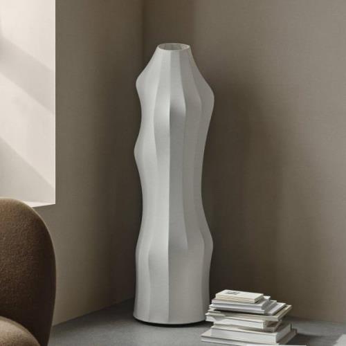 ferm LIVING Vloerlamp Dea, ijzer, fleece, wit, hoogte 140 cm