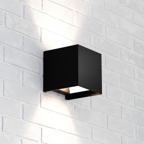 Zuza 2 wandlamp, zwart, metaal, vier vleugels, 10 cm, G9