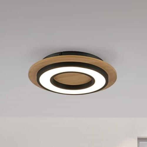 JUST LIGHT. Plafondlamp Tola, rond, hout, 3.000 K