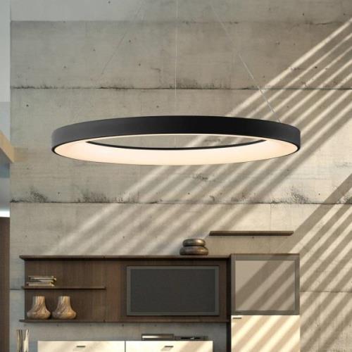 Hanglamp Niseko II, afstandsbediening, Ø 65 cm, zwart