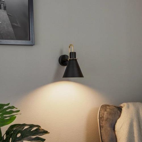 Wandlamp Bona, zwart-messing