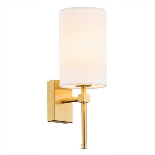 Wandlamp Azzi stoffen kap 1-lamp wit