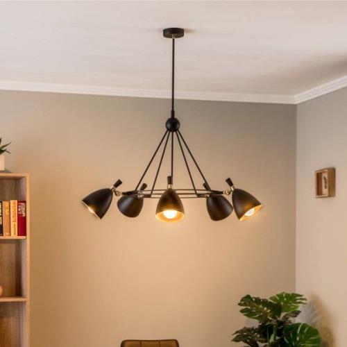 Hanglamp Charlotte, vijf lampen, zwart