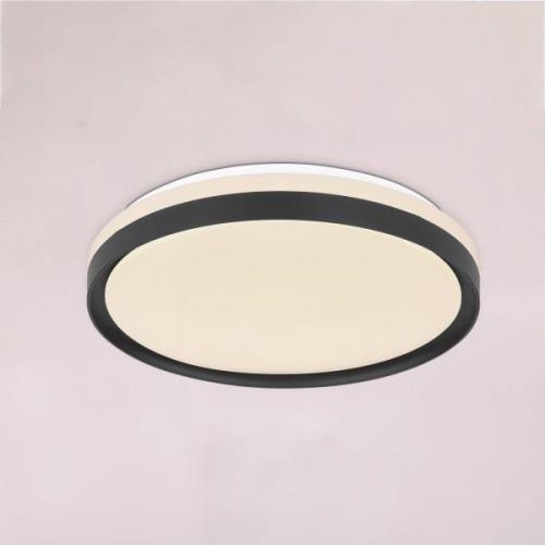 LED plafondlamp Sonny, zwart, CCT, Ø 39 cm