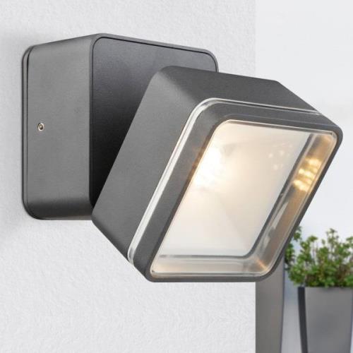 LED buitenwandlamp Lissy, antraciet, hoekig