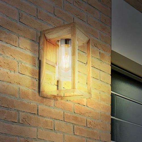 Buitenwandlamp Candela in houtoptiek