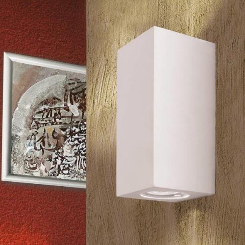 Wandlamp Cube van keramiek, wit, hoogte 15,5 cm