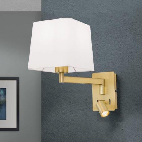 Wandlamp Carlton, mat messing