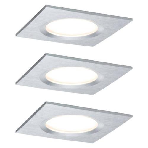 Paulmann Coin Slim LED inbouwspot per 3,hoekig alu