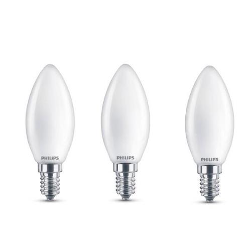 Philips LED kaarslamp E14 B35 4,3W mat 3/pak