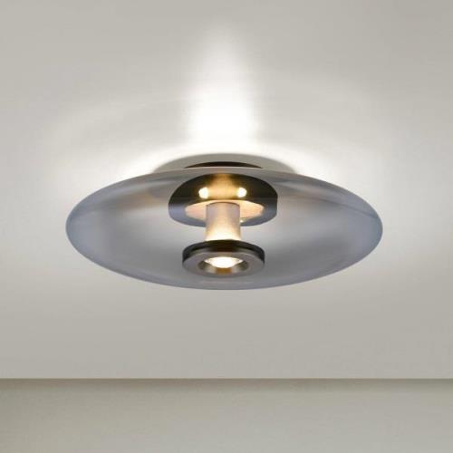 PURE Vitrum LED plafondlamp, grijs, glas/aluminium, Ø 45 cm