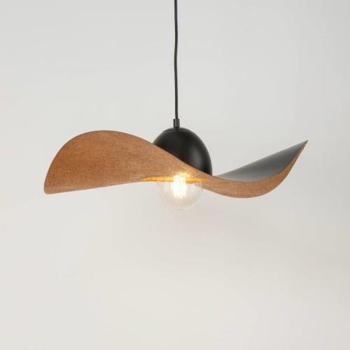 Hanglamp Jil, kap gebogen, zwart/koper