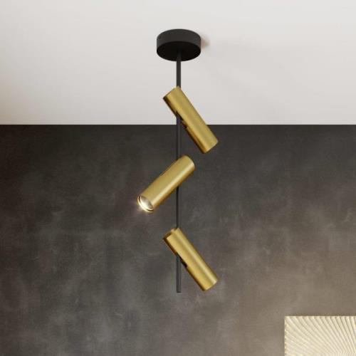 Leda 3 plafondspot, 3-lamps, zwart-goud