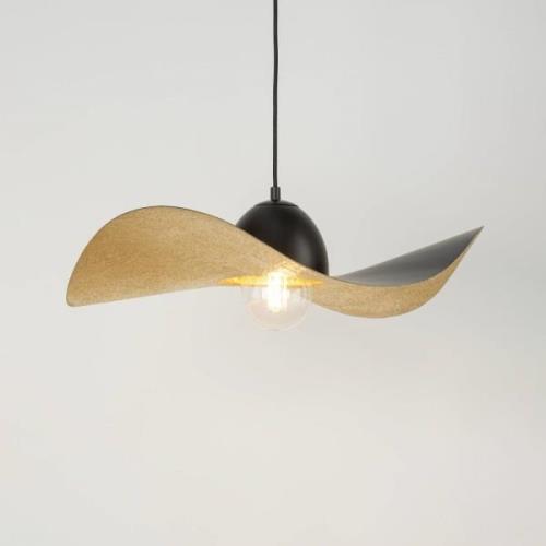 Hanglamp Jil, kap gebogen, zwart/goud