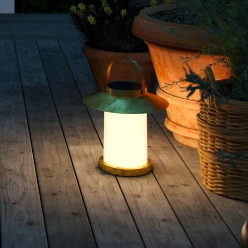 Temple To-Go lamp op zonne-energie, messing, hoogte 30 cm