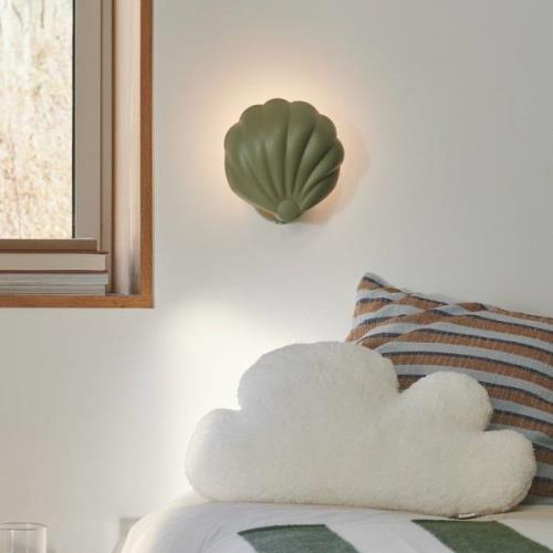 Wandlamp Konchi met kabel en stekker, groen