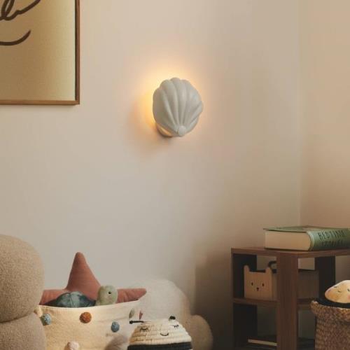 Wandlamp Konchi met kabel en stekker, wit