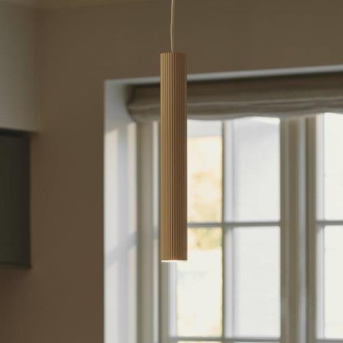 Hanglamp Vico, metalen kap, 1-lamp, beige