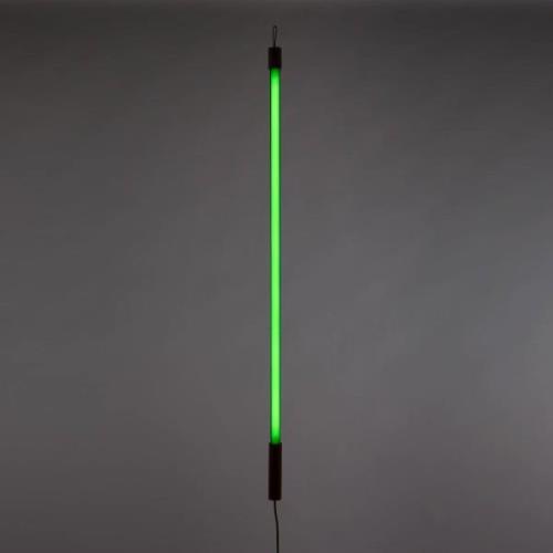 SELETTI LED lamp Linea, groen, houten details, universeel