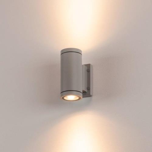 SLV wandlamp Myra, zilvergrijs, aluminium, breedte 8 cm, omhoog/omlaag